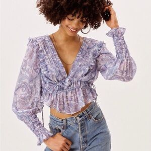 FOR LOVE & LEMONS Janelle Printed Blouse